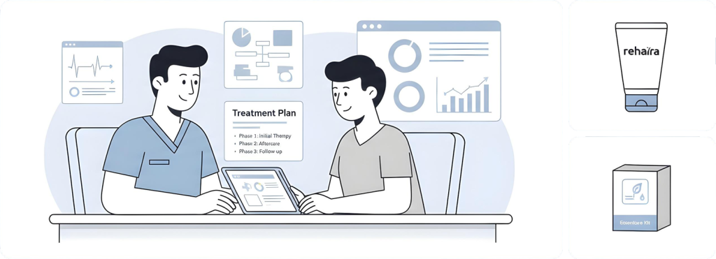Consultation for hair treatment plan.